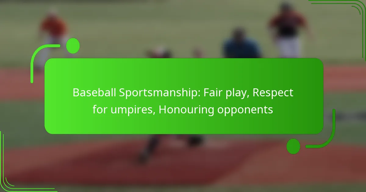 Baseball Sportsmanship: Fair play, Respect for umpires, Honouring opponents