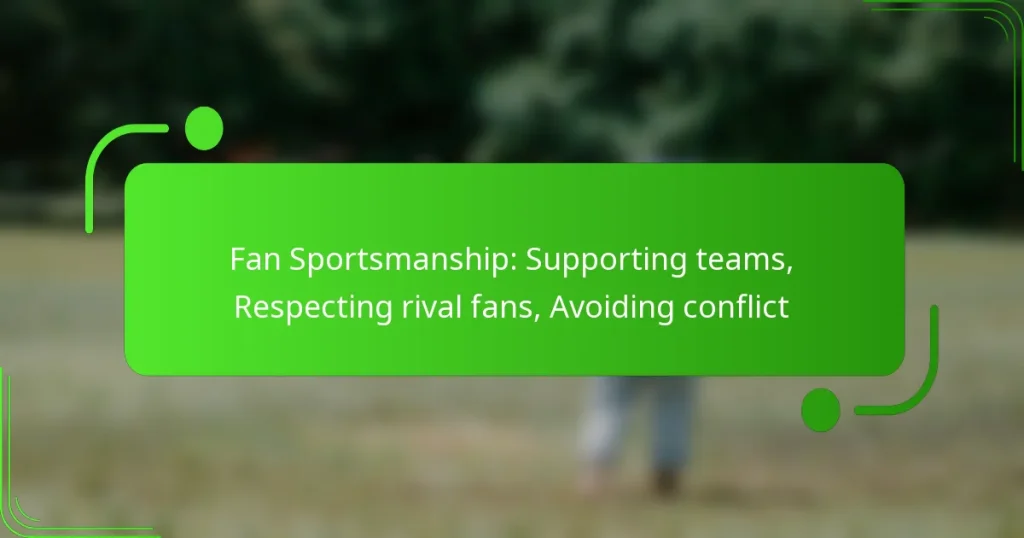 Fan Sportsmanship: Supporting teams, Respecting rival fans, Avoiding conflict