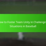 How to Foster Team Unity in Challenging Situations in Baseball