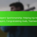 Players’ Sportsmanship: Helping injured players, Congratulating rivals, Teamwork