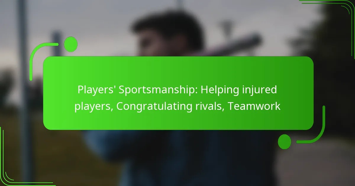 Players’ Sportsmanship: Helping injured players, Congratulating rivals, Teamwork
