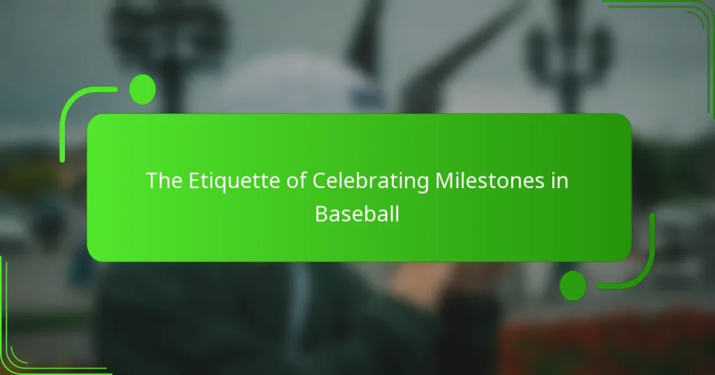 The Etiquette of Celebrating Milestones in Baseball