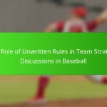 The Role of Unwritten Rules in Team Strategy Discussions in Baseball
