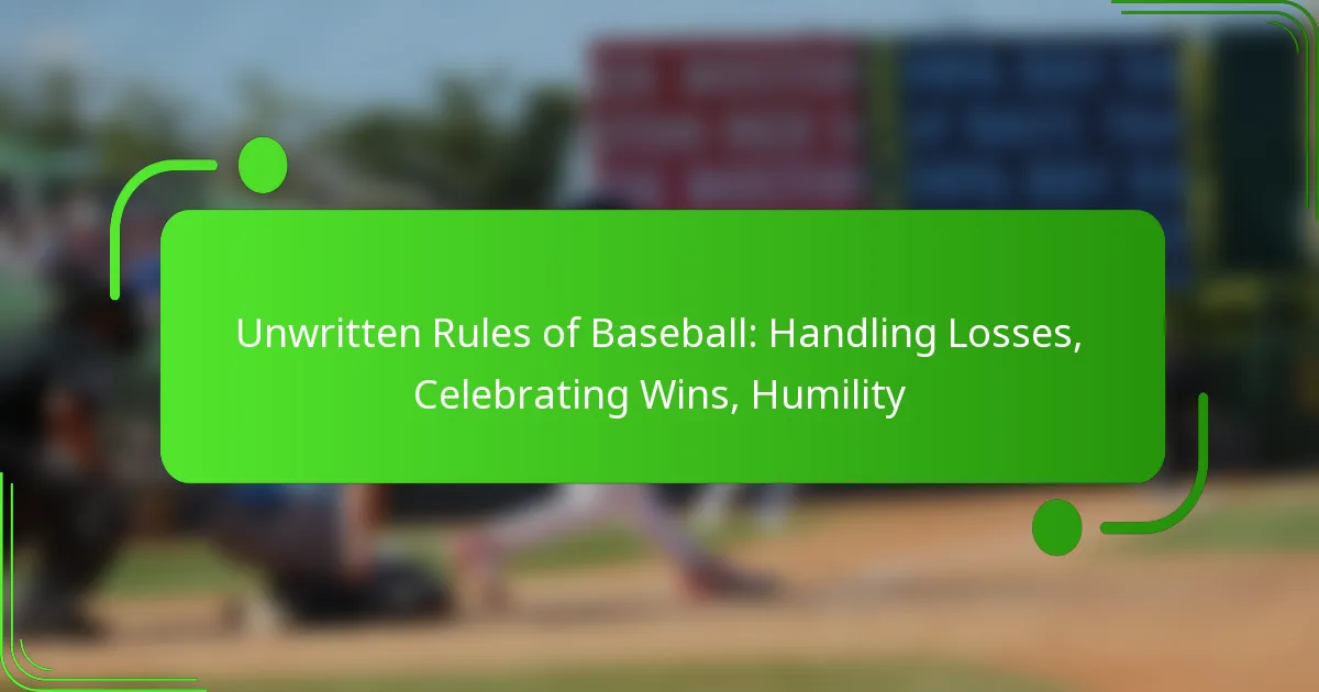 Unwritten Rules of Baseball: Handling Losses, Celebrating Wins, Humility
