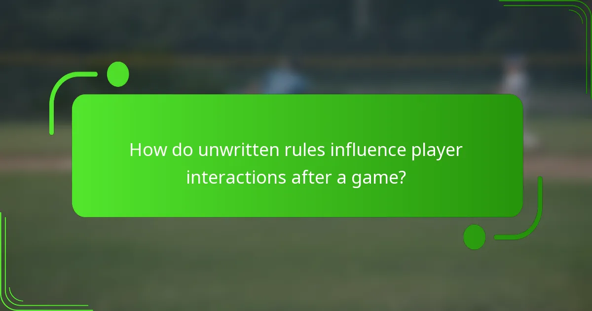 How do unwritten rules influence player interactions after a game?