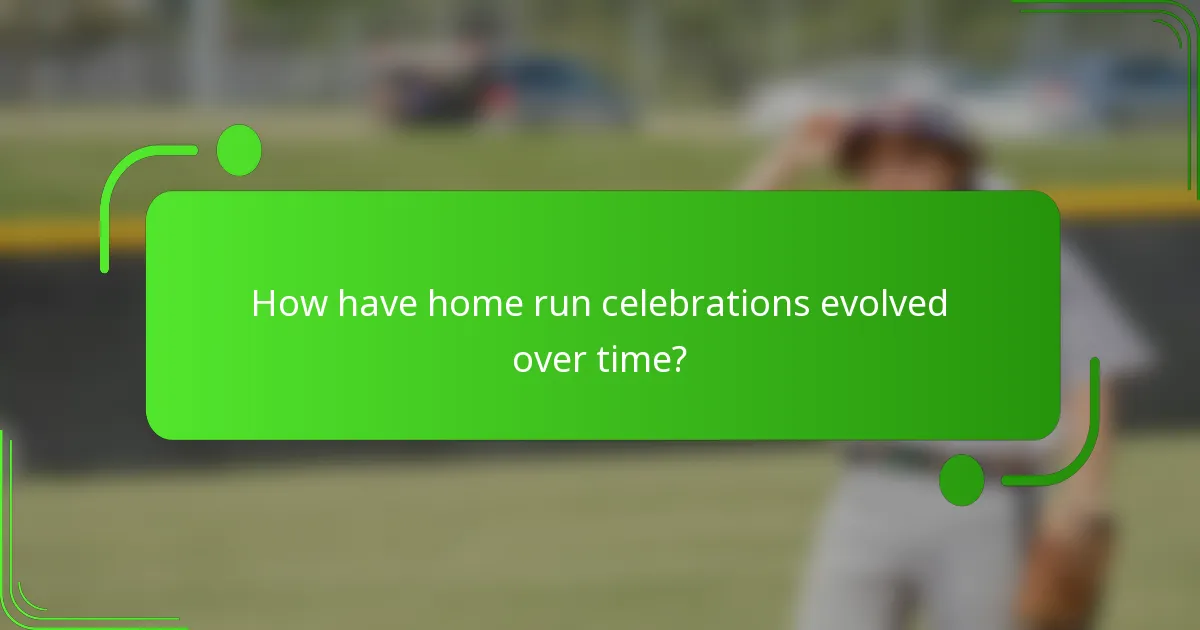 How have home run celebrations evolved over time?