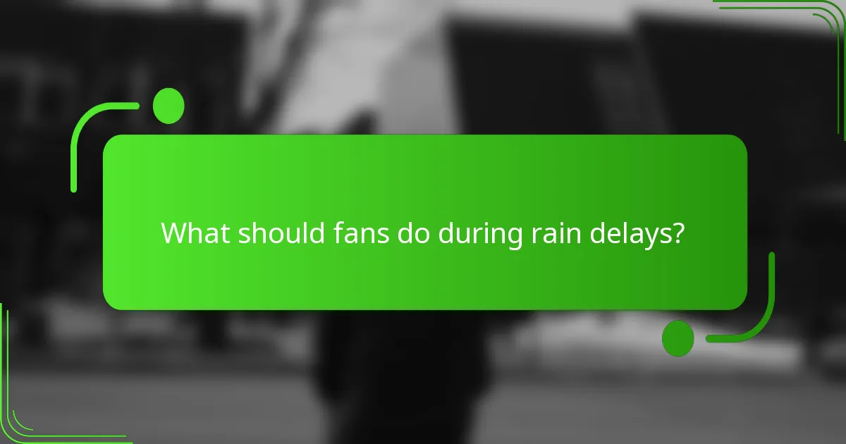 What should fans do during rain delays?