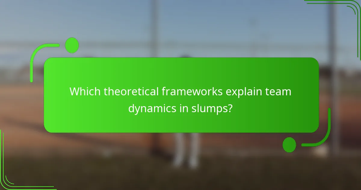 Which theoretical frameworks explain team dynamics in slumps?